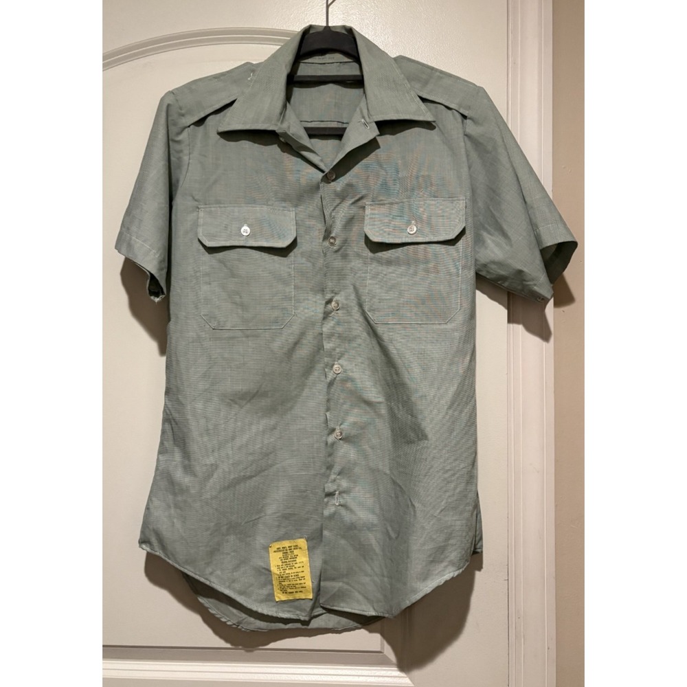 Vintage Men's Army Green 415 Button Down Shirt Short Sleeve small